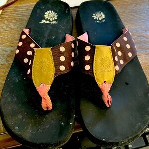 yellow box flip flops